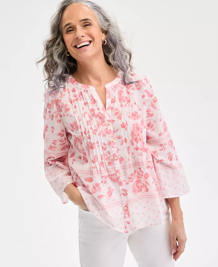 Женская блузка из хлопка с принтом и рукавом 3/4 Style & Co, розовый
Женская блузка из хлопка с принтом и рукавом 3/4 Style & Co, розовый