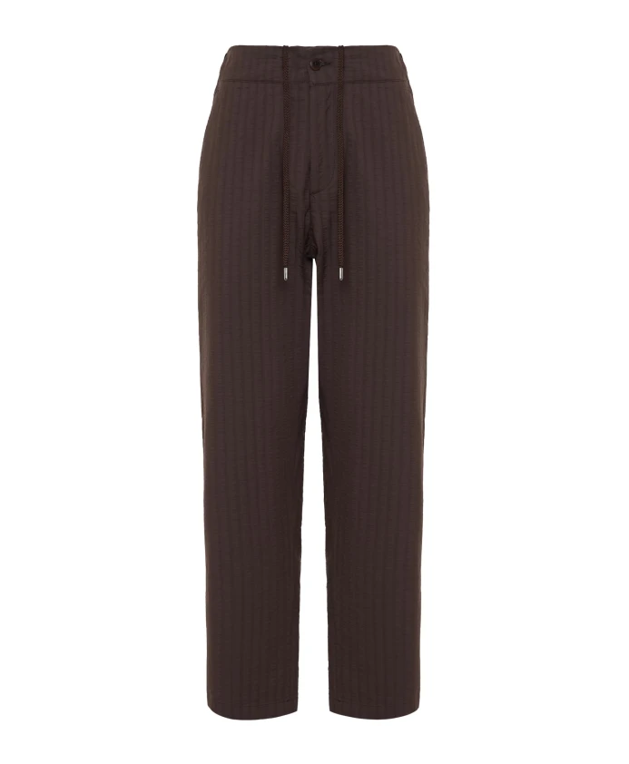 Коричневые льняные брюки с эластичным поясом Costumein, коричневый
Коричневые льняные брюки с эластичным поясом Costumein, коричневый