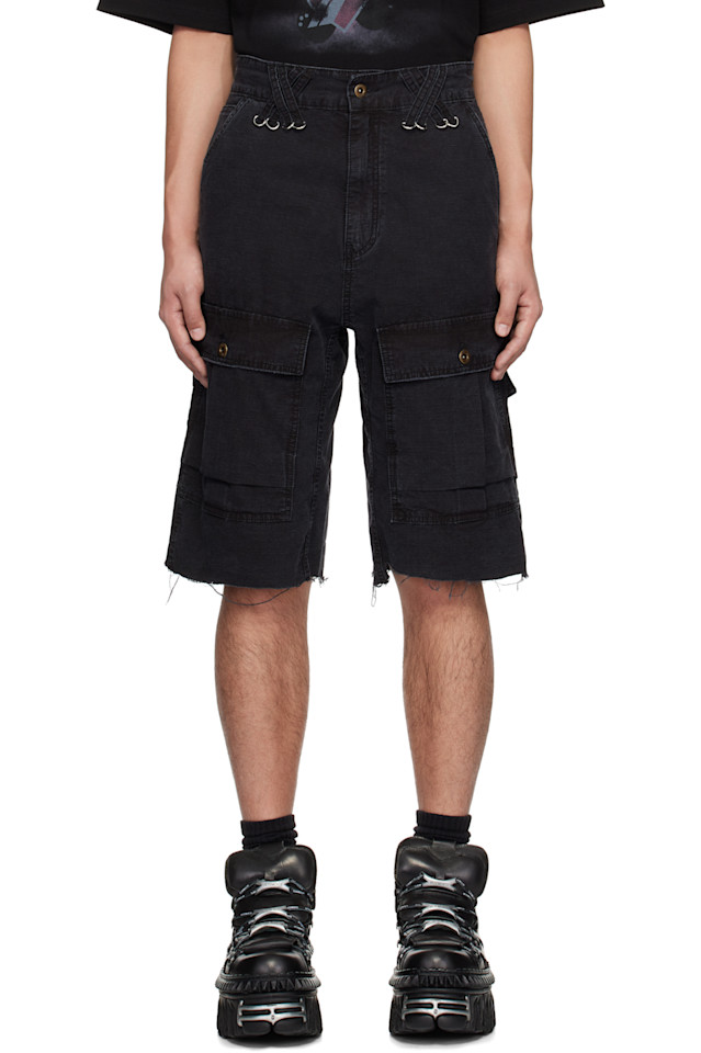 Военные винтажные шорты We11Done, черный
Военные винтажные шорты We11Done, черный