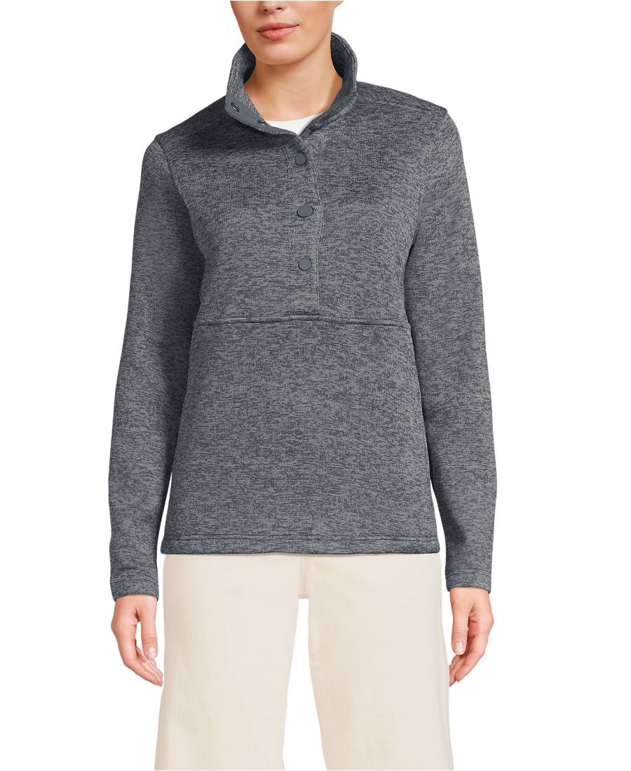 Женский флисовый свитер-пуловер с воротником на кнопках Lands' End, Charcoal heather
Женский флисовый свитер-пуловер с воротником на кнопках Lands' End, Charcoal heather