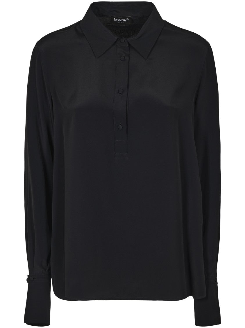 Черная рубашка с атласной отделкой и классическим воротником Dondup
Черная рубашка с атласной отделкой и классическим воротником Dondup