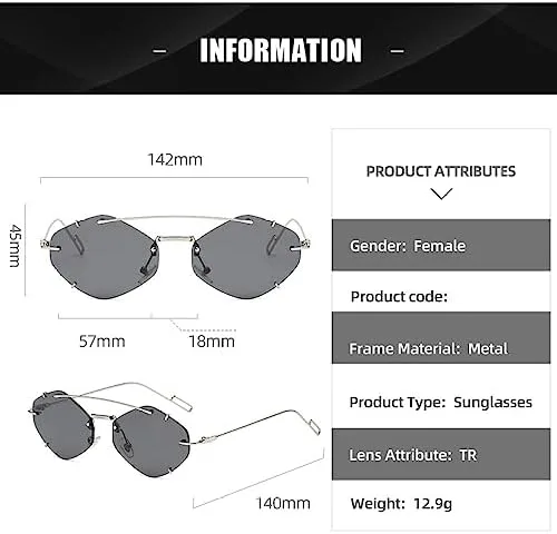 Солнцезащитные очки без оправы с многоугольной формой для женщин, очки с переносицей в стиле ретро, солнцезащитные очки с защитой от УФ-излучения UV400 MTZJH, Brown
Солнцезащитные очки без оправы с многоугольной формой для женщин, очки с переносицей в стиле ретро, солнцезащитные очки с защитой от УФ-излучения UV400 MTZJH, Brown