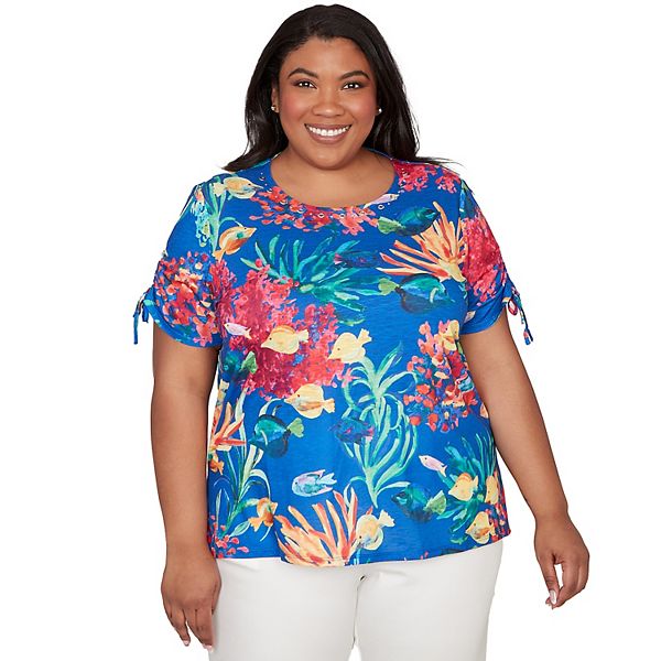 Футболка Plus size с тропическим принтом и завязками на рукавах Alfred Dunner
Футболка Plus size с тропическим принтом и завязками на рукавах Alfred Dunner