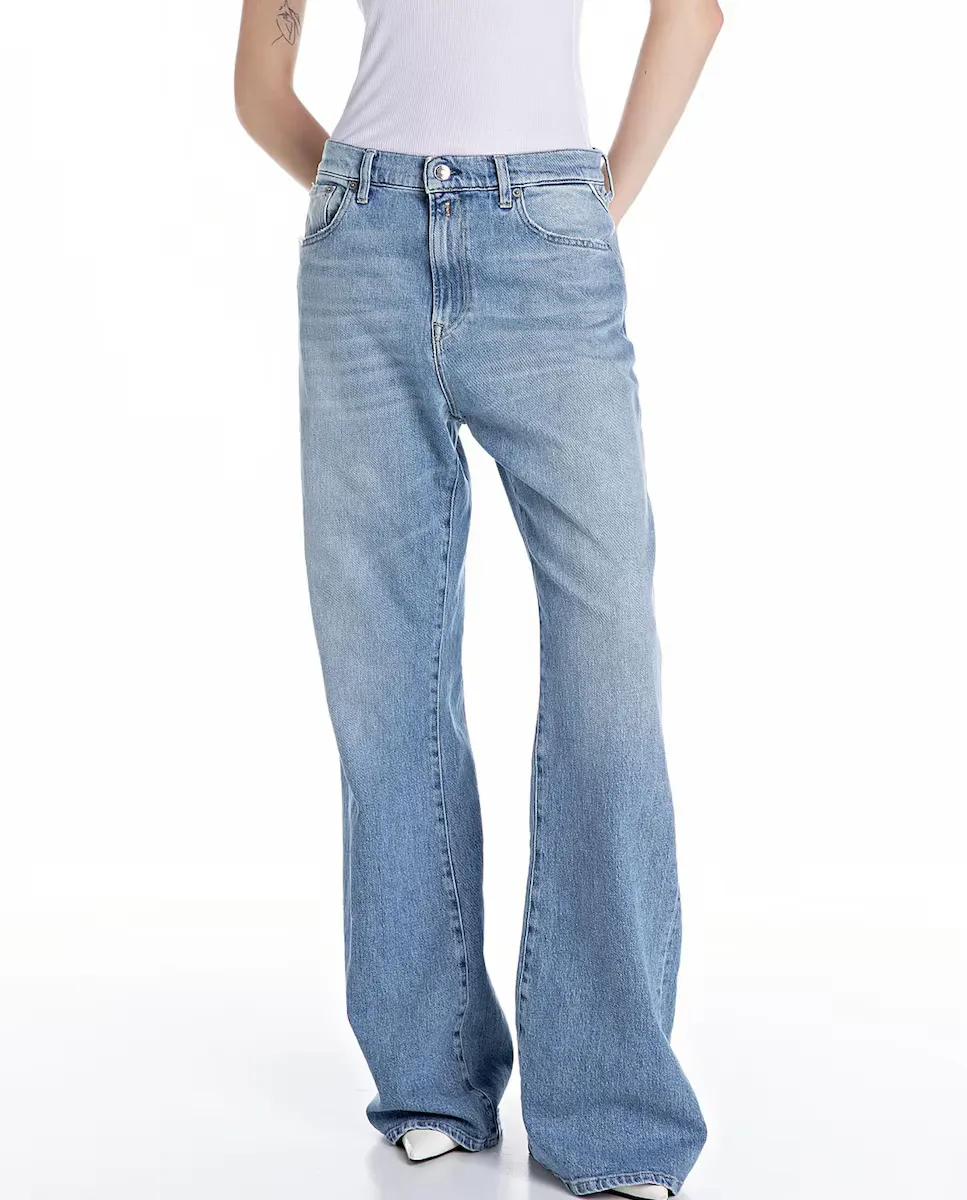 Женские широкие ковбойские джинсы с карманами Replay, светло-голубой
Женские широкие ковбойские джинсы с карманами Replay, светло-голубой