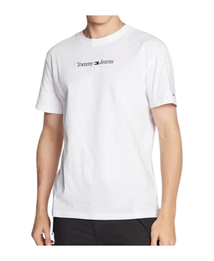 Классическая белая хлопковая футболка линейного кроя Tommy Jeans, белый
Классическая белая хлопковая футболка линейного кроя Tommy Jeans, белый