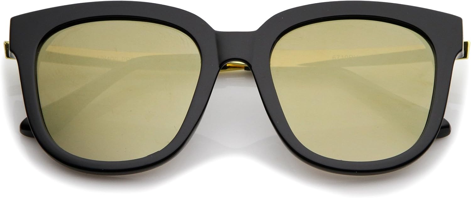 Солнцезащитные очки zeroUV в современном стиле с металлическими дужками и оправой из рогового камня, квадратными зеркальными линзами и плоскими линзами, модель «кошачий глаз», диаметр линз 54 мм, Black-gold / Gold Mirror
Солнцезащитные очки zeroUV в современном стиле с металлическими дужками и оправой из рогового камня, квадратными зеркальными линзами и плоскими линзами, модель «кошачий глаз», диаметр линз 54 мм, Black-gold / Gold Mirror