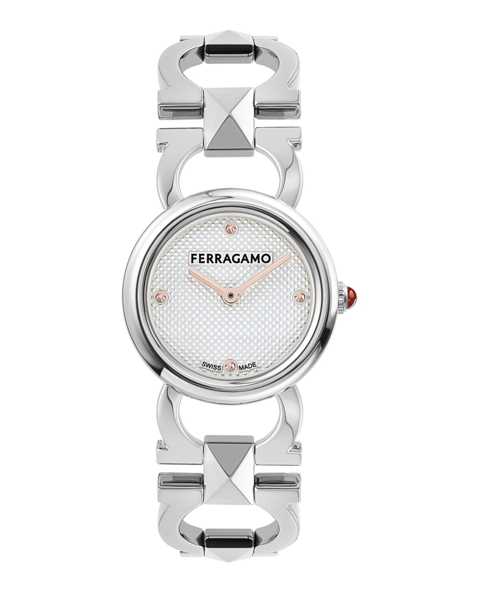 Браслет-часы Double Gancini с шипами Salvatore Ferragamo, серебряный
Браслет-часы Double Gancini с шипами Salvatore Ferragamo, серебряный