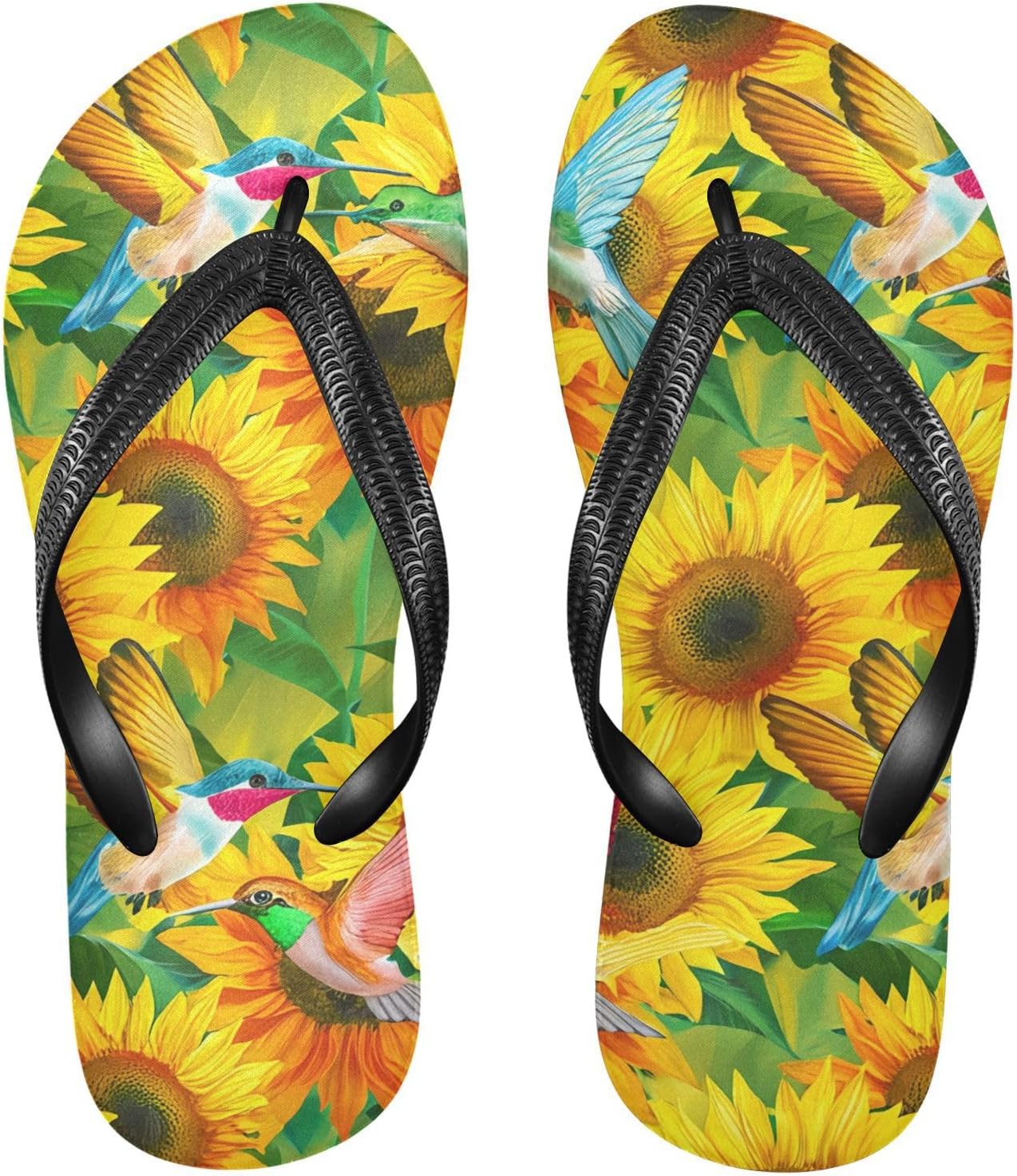 Вьетнамки с изображением колибри и подсолнухов, желтые пляжные шлепанцы с резиновой подошвой, нескользящие летние тапочки для мужчин и женщин Sinestour
Вьетнамки с изображением колибри и подсолнухов, желтые пляжные шлепанцы с резиновой подошвой, нескользящие летние тапочки для мужчин и женщин Sinestour