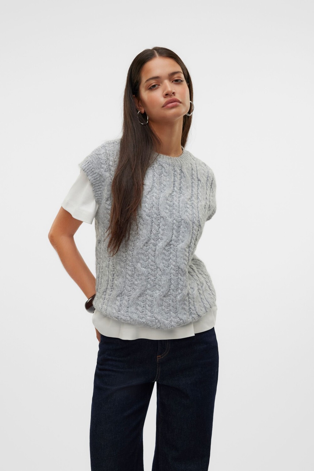 Жилет пуловер с круглым вырезом Vero Moda, серый
Жилет пуловер с круглым вырезом Vero Moda, серый