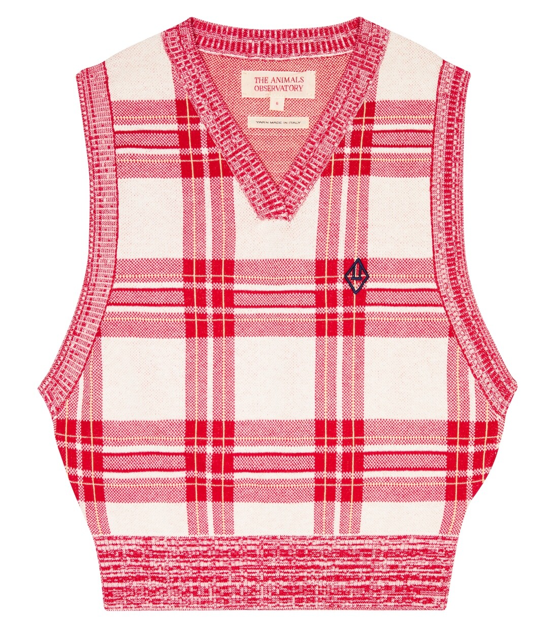 Жилет из хлопкового свитера в клетку "летучая мышь" The Animals Observatory, разноцветный
Жилет из хлопкового свитера в клетку "летучая мышь" The Animals Observatory, разноцветный
