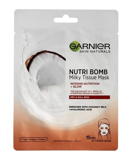 Питательная и осветляющая тканевая маска Nutri Bomb, 1 шт. Garnier, Skin Naturals
Питательная и осветляющая тканевая маска Nutri Bomb, 1 шт. Garnier, Skin Naturals