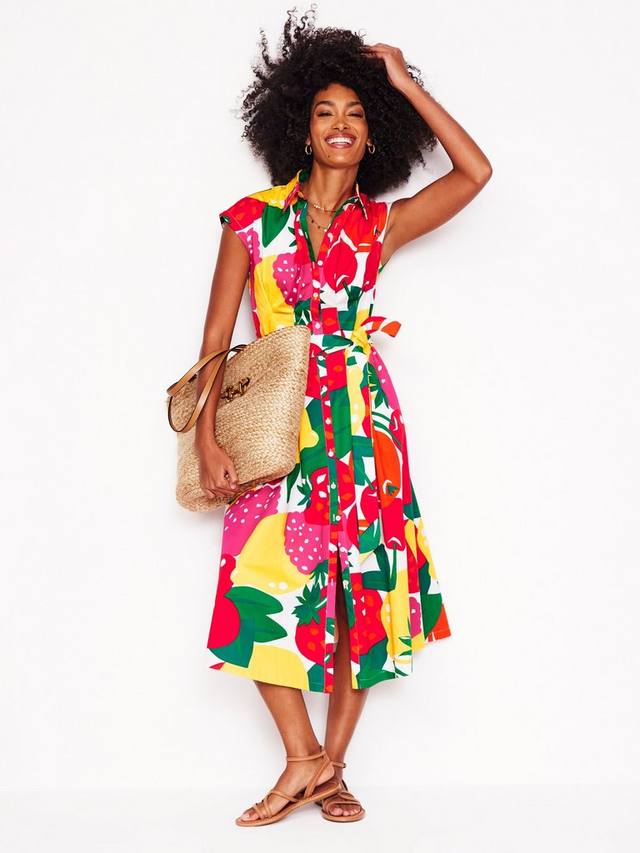 Платье миди-рубашка с фруктовым принтом rachel Boden, разноцветный
Платье миди-рубашка с фруктовым принтом rachel Boden, разноцветный