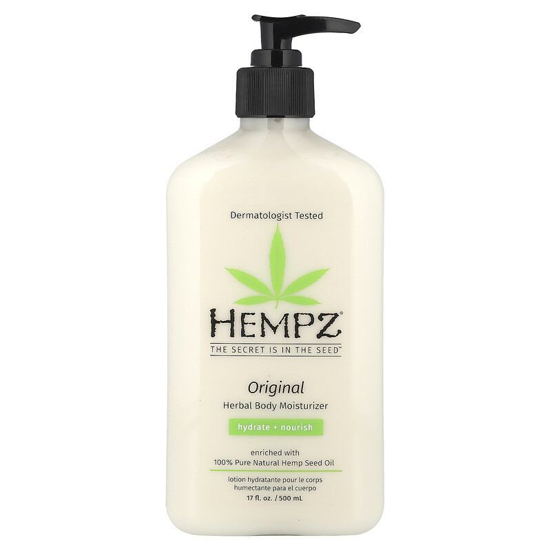 Hempz, Оригинальный увлажняющий лосьон для тела на растительной основе, 500 мл (17 жидк. унций)
Hempz, Оригинальный увлажняющий лосьон для тела на растительной основе, 500 мл (17 жидк. унций)