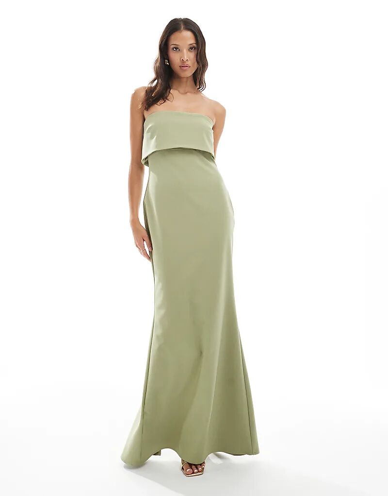 Платье-бандо макси Pretty Lavish Bridesmaid из крепа оливкового цвета
Платье-бандо макси Pretty Lavish Bridesmaid из крепа оливкового цвета