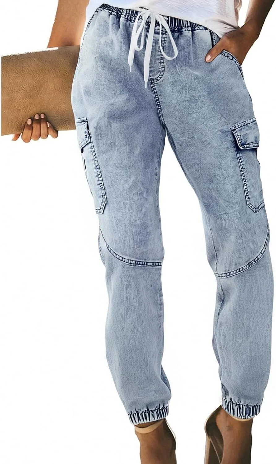 Женские джинсы джоггеры с высокой талией и эластичным поясом LBDLONGBIDA
Женские джинсы джоггеры с высокой талией и эластичным поясом LBDLONGBIDA