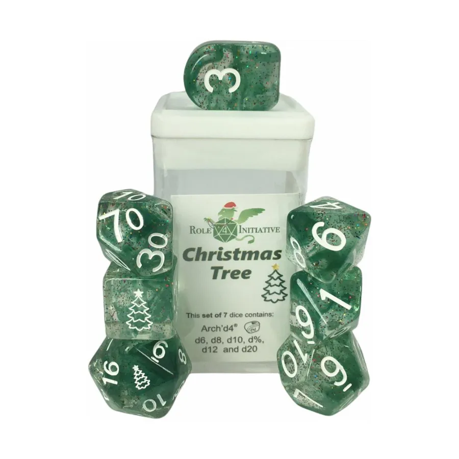 Многогранные игральные кости — Рождественская елка белого цвета (7), Game Dice - Happy Holi-Dice
Многогранные игральные кости — Рождественская елка белого цвета (7), Game Dice - Happy Holi-Dice