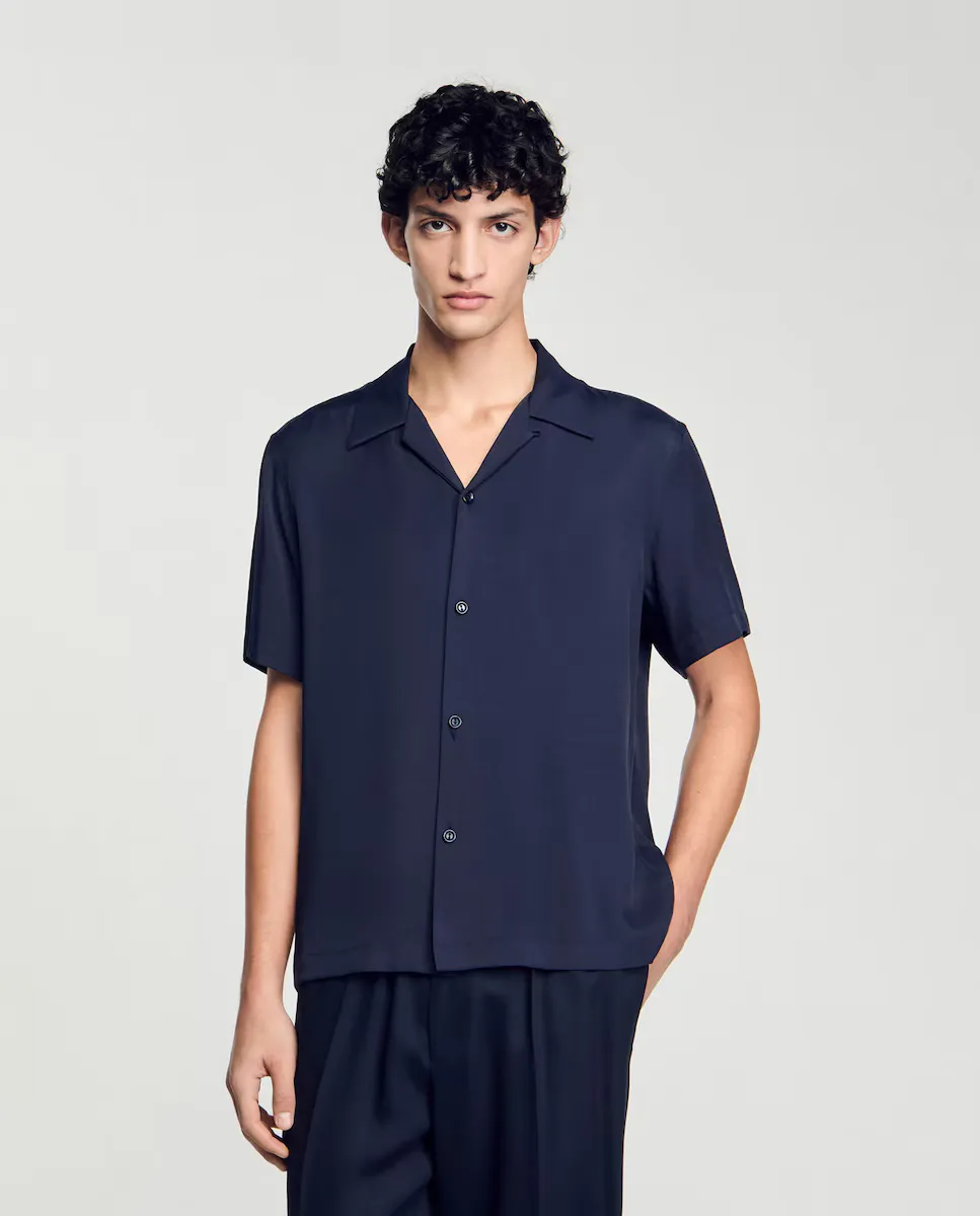 Мужская рубашка с итальянским воротником Sandro, синий
Мужская рубашка с итальянским воротником Sandro, синий