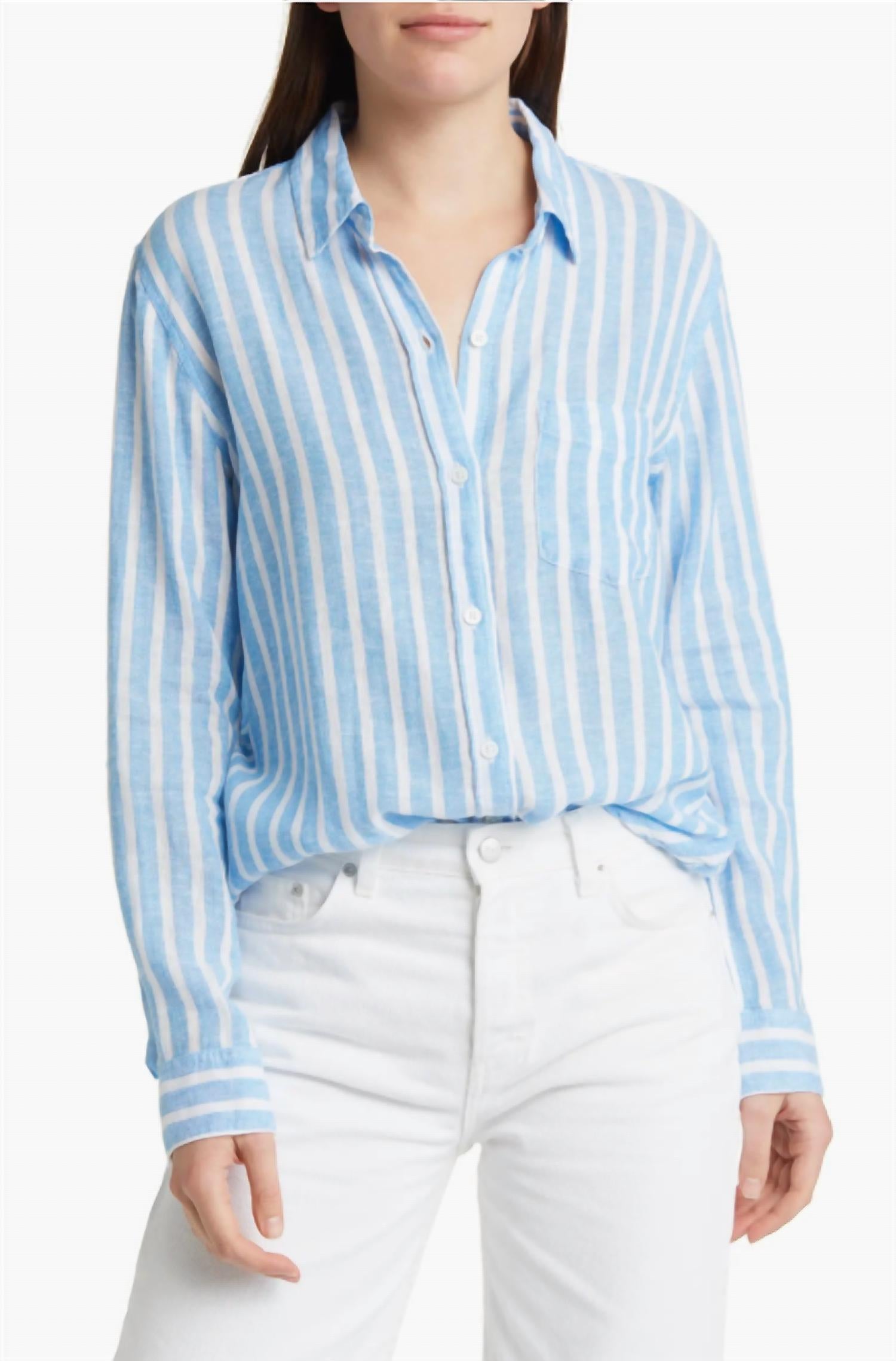 Рубашка Charli Button Down в полоску Lake Stripe Rails
Рубашка Charli Button Down в полоску Lake Stripe Rails