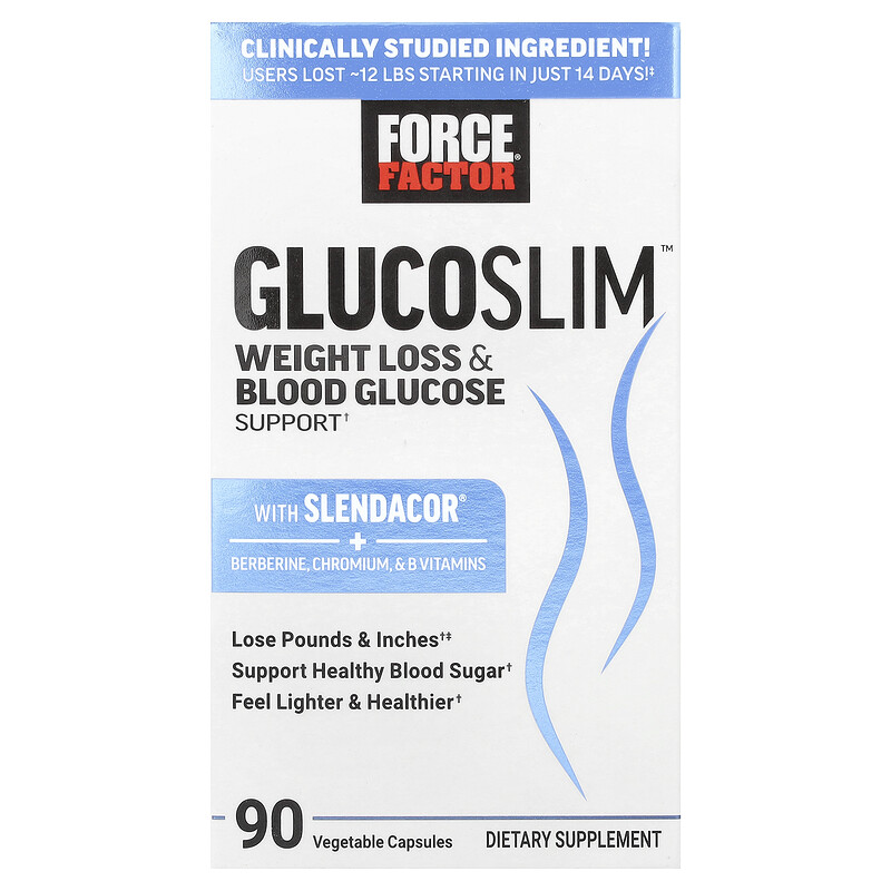 Force Factor, Glucoslim , поддержка для снижения веса и уровня глюкозы в крови, 90 растительных капсул
Force Factor, Glucoslim , поддержка для снижения веса и уровня глюкозы в крови, 90 растительных капсул