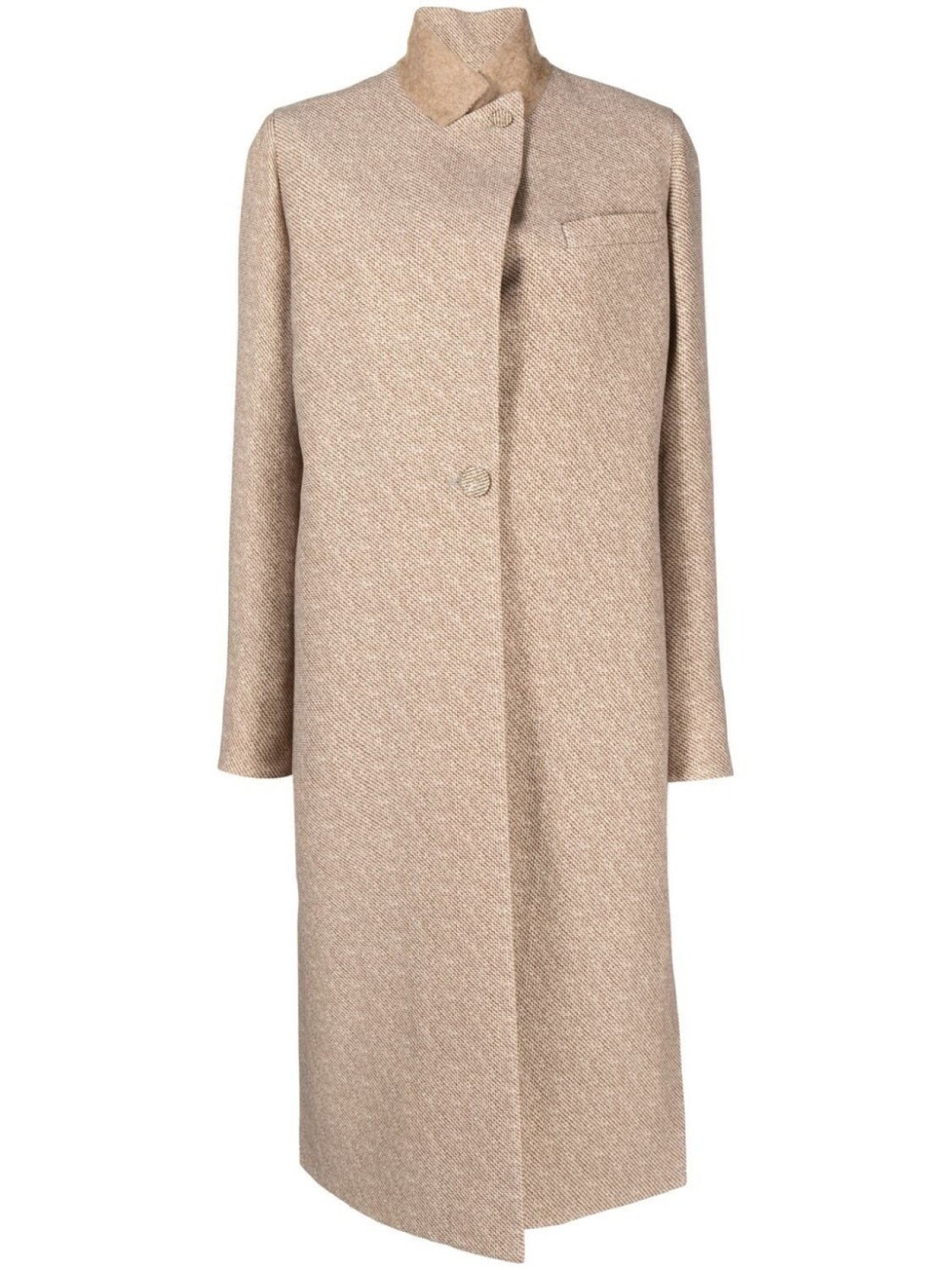 FENDI пальто из смеси шелка и шерсти с воротником-стойкой, коричневый
FENDI пальто из смеси шелка и шерсти с воротником-стойкой, коричневый