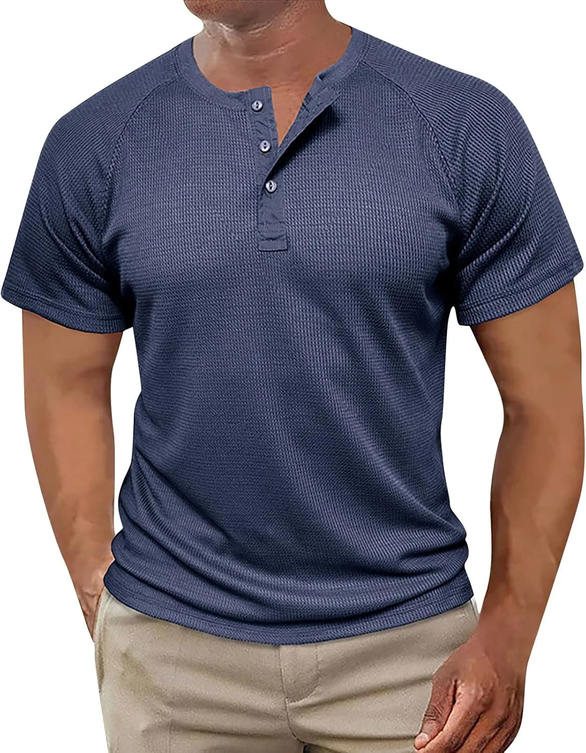 Мужская повседневная футболка Henley с коротким рукавом, размеры M-2XL WENKOMG1
Мужская повседневная футболка Henley с коротким рукавом, размеры M-2XL WENKOMG1