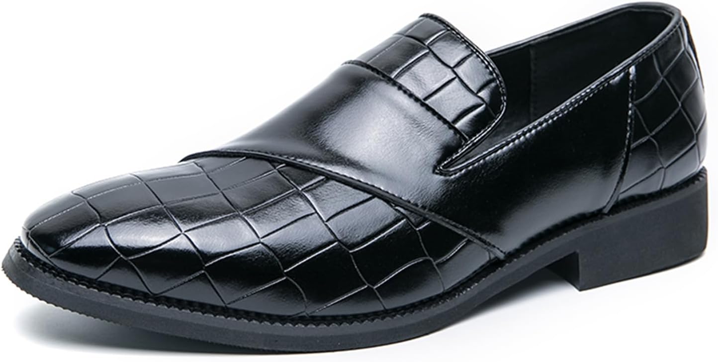 Мужские кожаные лоферы с тиснением под крокодила, с заостренным носком и низким каблуком, для формальных событий, офиса, свадеб и вечеринок Tengfeifly, черный
Мужские кожаные лоферы с тиснением под крокодила, с заостренным носком и низким каблуком, для формальных событий, офиса, свадеб и вечеринок Tengfeifly, черный