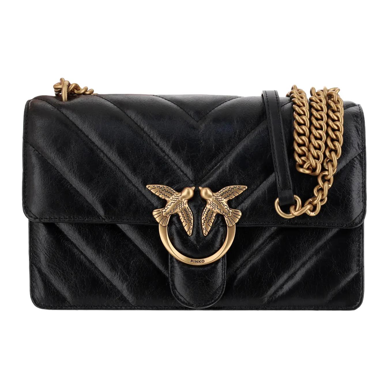 PINKO Кожаная сумка через плечо, черная
PINKO Кожаная сумка через плечо, черная
