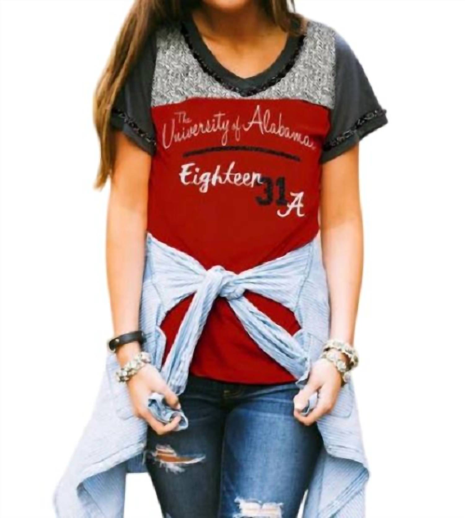 Футболка футбольной команды Университета Алабамы в красном/сером цвете Gameday Couture
Футболка футбольной команды Университета Алабамы в красном/сером цвете Gameday Couture