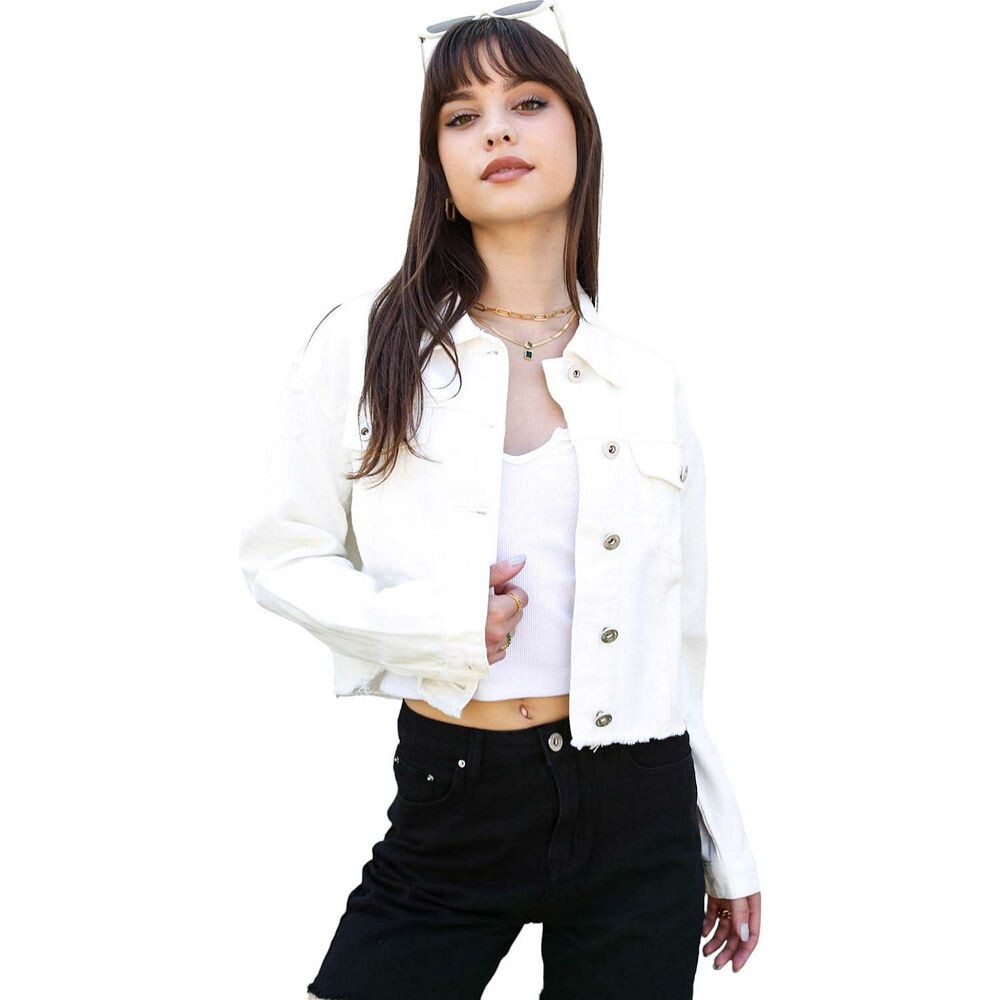 Женская укороченная джинсовая куртка премиум-класса Anna-Kaci, белый
Женская укороченная джинсовая куртка премиум-класса Anna-Kaci, белый