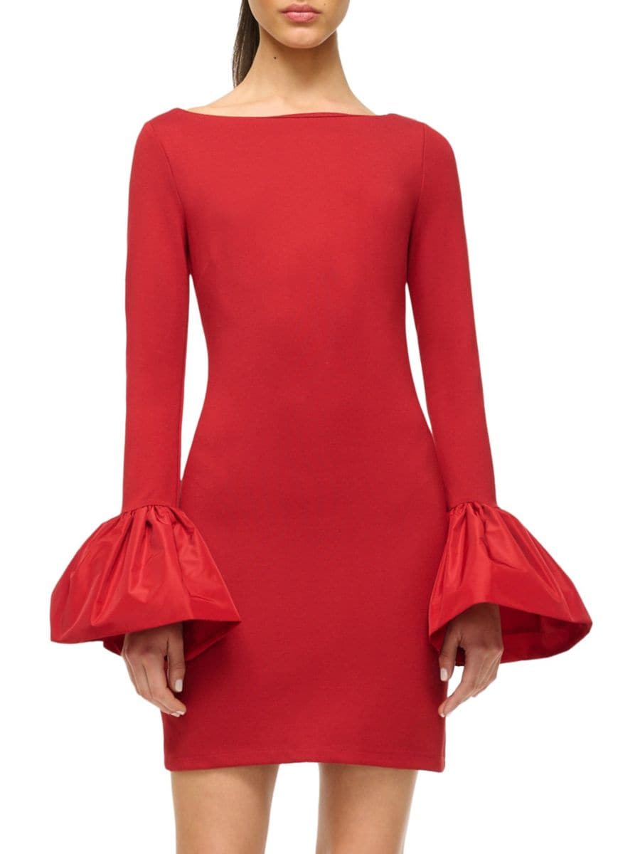 Мини-платье Hawthorne с рукавами-колокольчиками Staud, цвет Rouge
Мини-платье Hawthorne с рукавами-колокольчиками Staud, цвет Rouge
