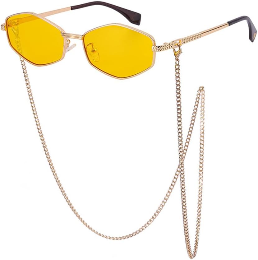 Необычные металлические солнцезащитные очки в маленькой оправе с цепочкой, женские, роскошные модные солнцезащитные очки в ромбовидной форме для женщин в стиле панк TYUVIVO, C5
Необычные металлические солнцезащитные очки в маленькой оправе с цепочкой, женские, роскошные модные солнцезащитные очки в ромбовидной форме для женщин в стиле панк TYUVIVO, C5
