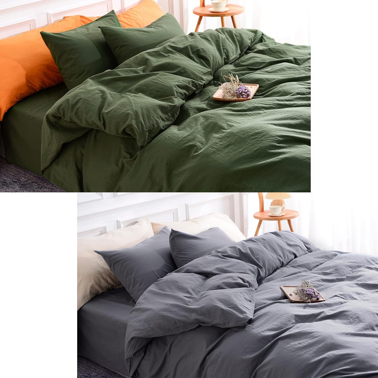 NEXHOME PRO Комплект пододеяльников из 100 % стираного хлопка King Size, лесной зеленый и серый
NEXHOME PRO Комплект пододеяльников из 100 % стираного хлопка King Size, лесной зеленый и серый