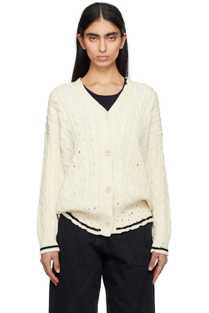 Кардиган из хлопка с небрежным узором «косичка» от белого цвета Marni
Кардиган из хлопка с небрежным узором «косичка» от белого цвета Marni