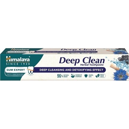 Зубная паста Himalaya Deep Clean с активированным кокосовым углем и маслом черного тмина 75 мл 
Зубная паста Himalaya Deep Clean с активированным кокосовым углем и маслом черного тмина 75 мл