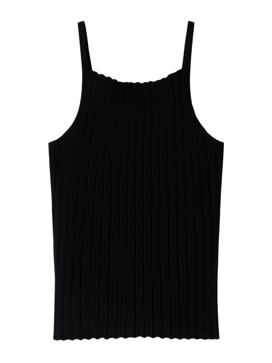 Вязаный топ Bershka Knitted Top, черный 
Вязаный топ Bershka Knitted Top, черный