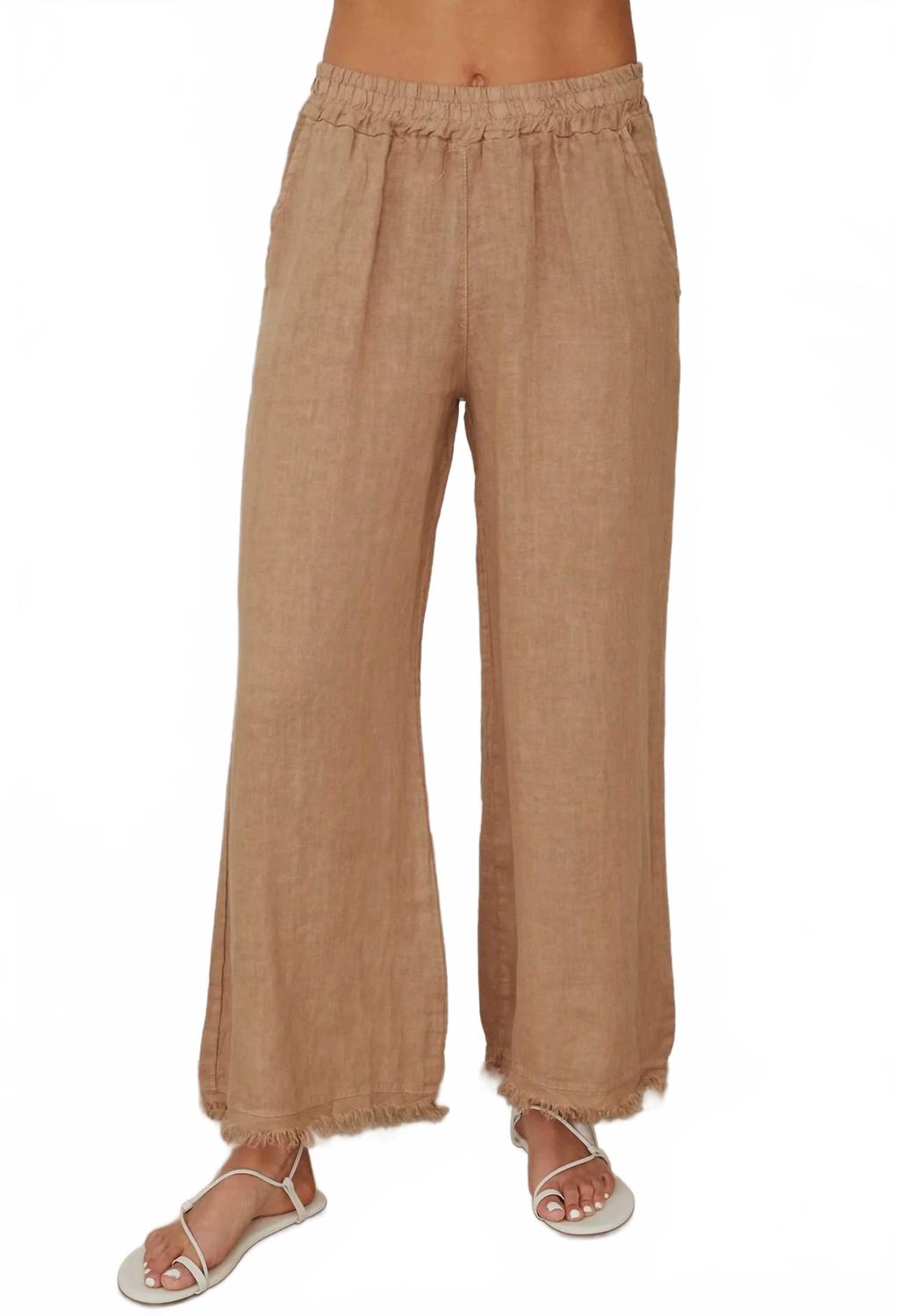 Тина Льняные брюки с рваным краем в верблюжьем цвете Milio Milano, коричневый
Тина Льняные брюки с рваным краем в верблюжьем цвете Milio Milano, коричневый