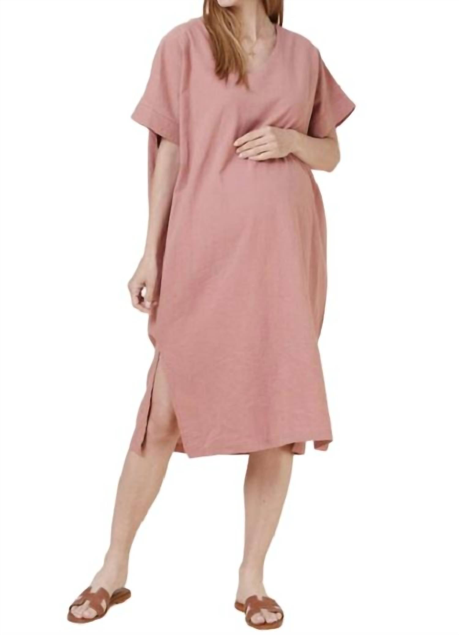 Льняное платье с V-образным вырезом цвета пыльно-розового цвета Liv Maternity
Льняное платье с V-образным вырезом цвета пыльно-розового цвета Liv Maternity