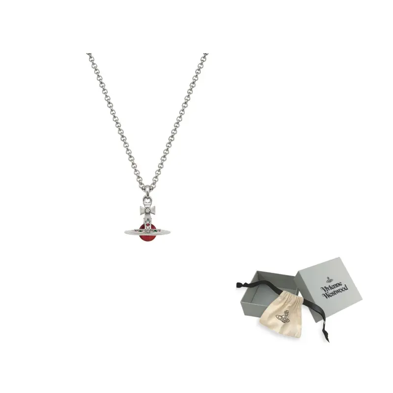 Vivienne Westwood Латунная маленькая красная сфера, кулон Сатурн с 3D-эффектом, серебристо-красное ожерелье для женщин
Vivienne Westwood Латунная маленькая красная сфера, кулон Сатурн с 3D-эффектом, серебристо-красное ожерелье для женщин