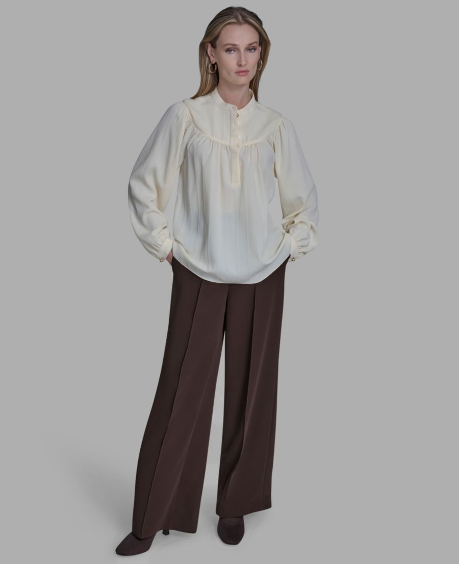 Женская блузка с длинными рукавами и воротником-стойкой BCBG, Whisper White
Женская блузка с длинными рукавами и воротником-стойкой BCBG, Whisper White