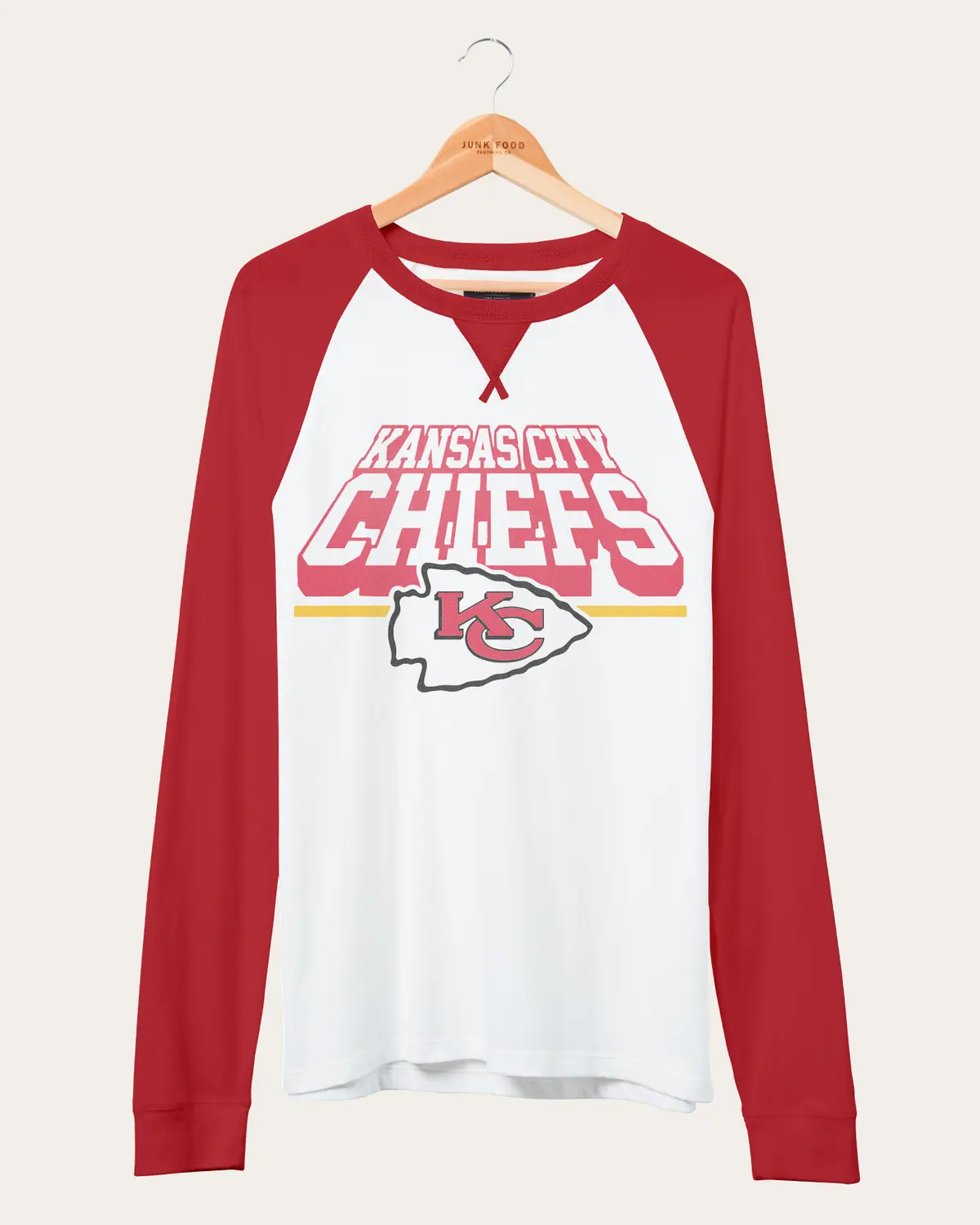Футболка-реглан с длинным рукавом Colorblock от NFL Kansas City Chiefs Junk Food Clothing, цвет vintage white/licorice
Футболка-реглан с длинным рукавом Colorblock от NFL Kansas City Chiefs Junk Food Clothing, цвет vintage white/licorice