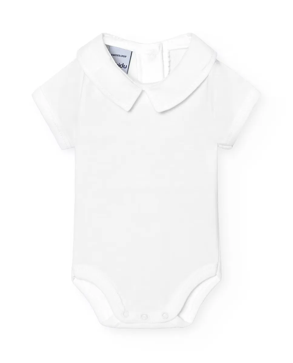 В упаковке 2 детских боди с короткими рукавами и воротником-поло BABIDÚ, белый
