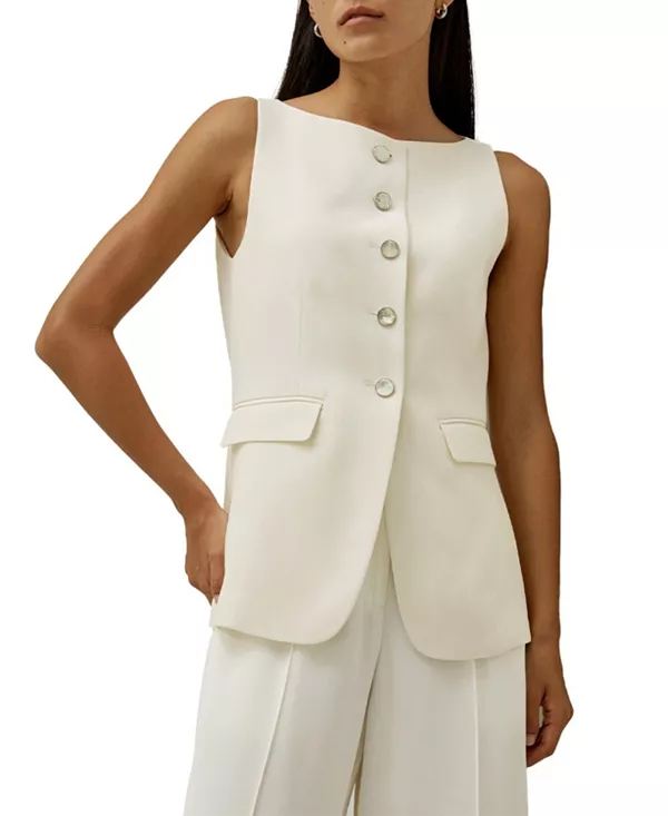 Шелковый жилет без рукавов на пуговицах Lilysilk, белый
Шелковый жилет без рукавов на пуговицах Lilysilk, белый