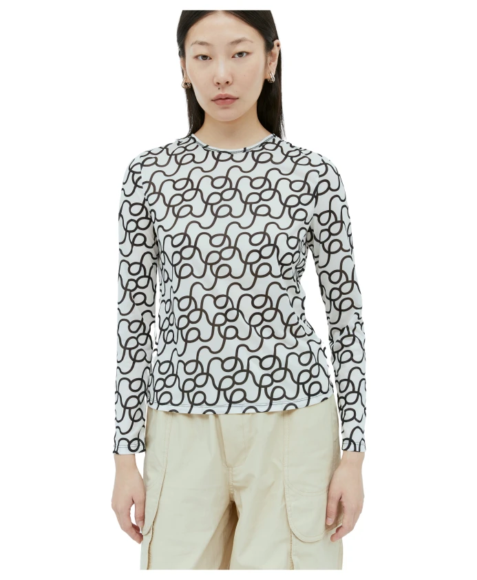 Сетчатый топ Zoya с принтом Rejina Pyo, белый 
Сетчатый топ Zoya с принтом Rejina Pyo, белый