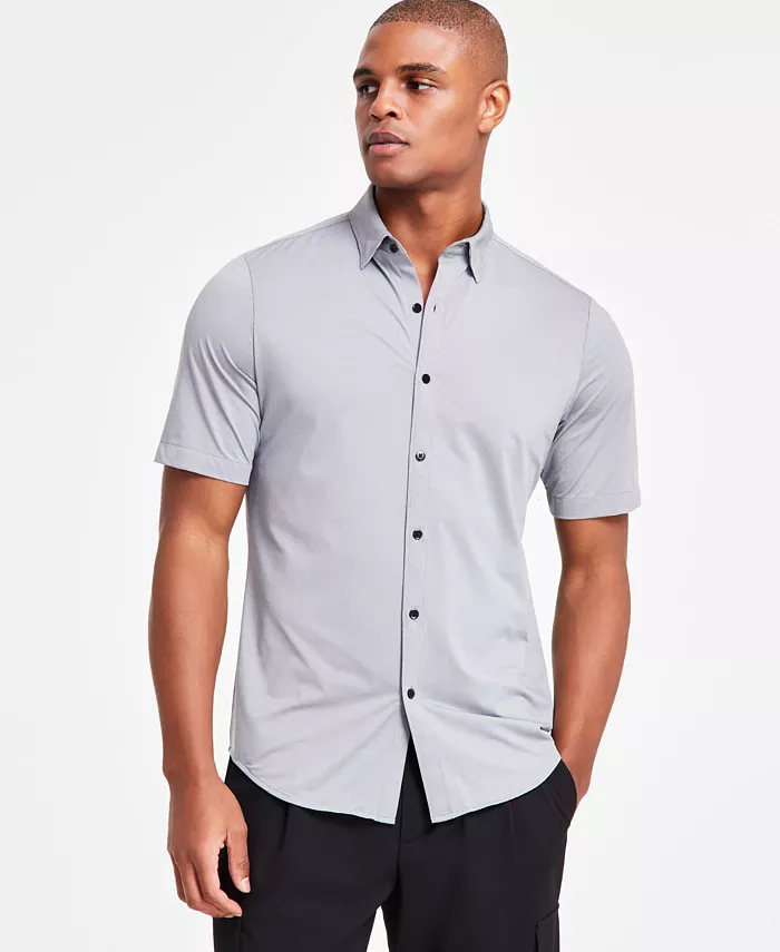 Мужская однотонная рубашка на пуговицах Alfani, белый
Мужская однотонная рубашка на пуговицах Alfani, белый