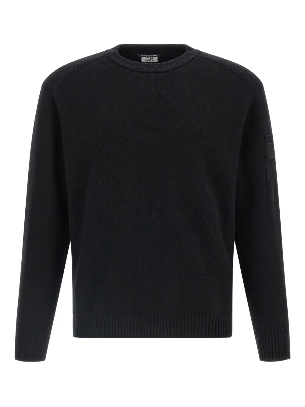 Свитер с круглым вырезом и нашивкой-логотипом C.P. Company, черный 
Свитер с круглым вырезом и нашивкой-логотипом C.P. Company, черный