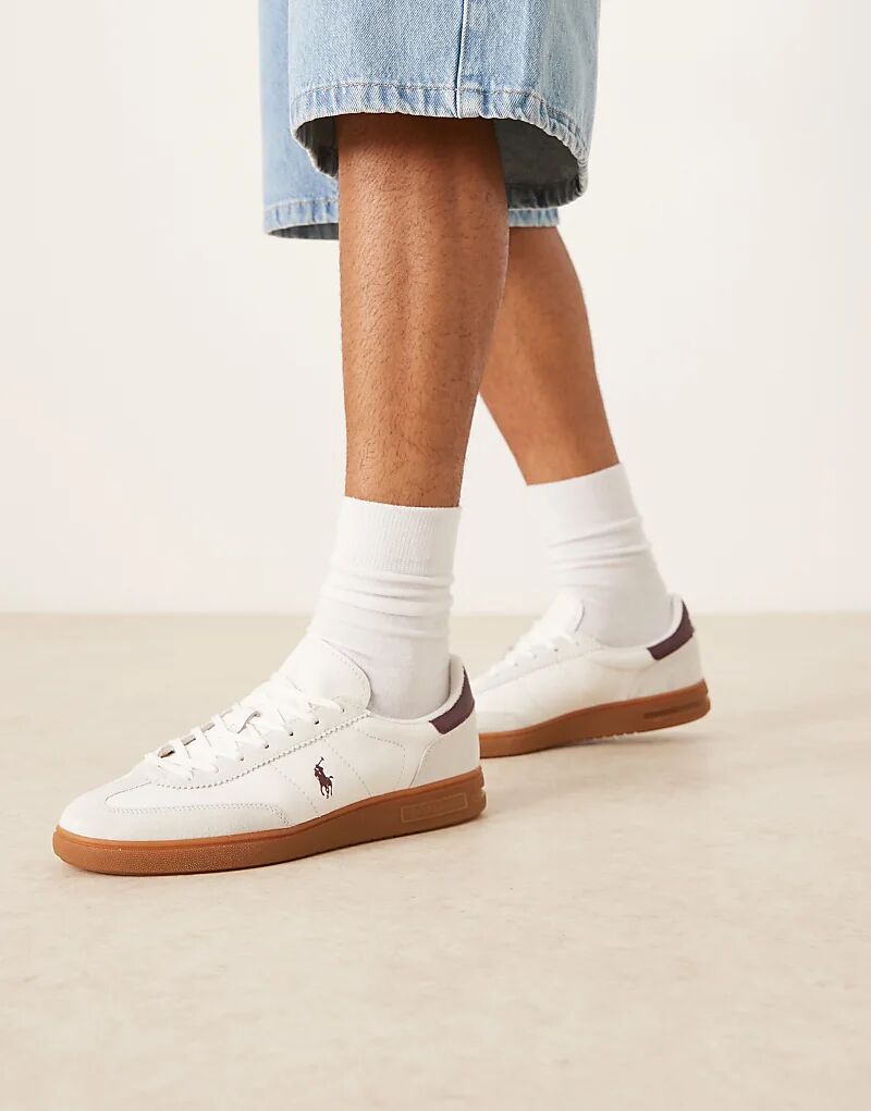 Кроссовки Polo Ralph Lauren из кожи на резиновой подошве белого и бордового цветов
Кроссовки Polo Ralph Lauren из кожи на резиновой подошве белого и бордового цветов