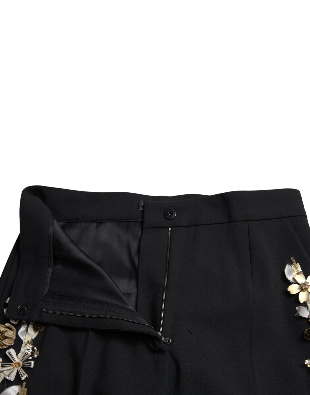 Dolce & Gabbana Элегантные женские брюки с высокой талией и цветочной тесьмой, черный
Dolce & Gabbana Элегантные женские брюки с высокой талией и цветочной тесьмой, черный
