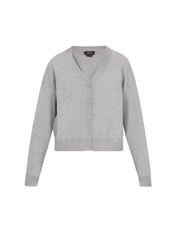 Женский кардиган серого меланжа usha BLACK LABEL
Женский кардиган серого меланжа usha BLACK LABEL