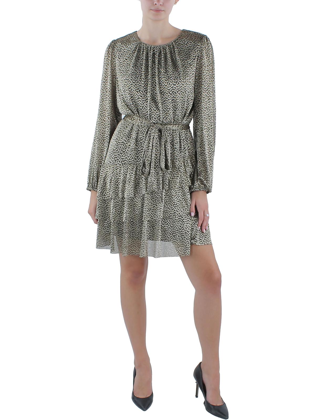 Мини-платье Petites Womens выше колена с металлическим отливом MSK, черный/золотой
Мини-платье Petites Womens выше колена с металлическим отливом MSK, черный/золотой