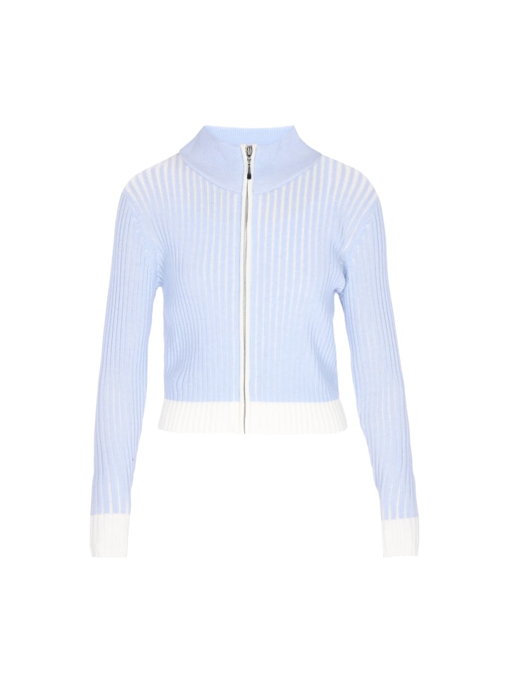 MyMo Женский кардиган светло-голубого и белого цвета
MyMo Женский кардиган светло-голубого и белого цвета